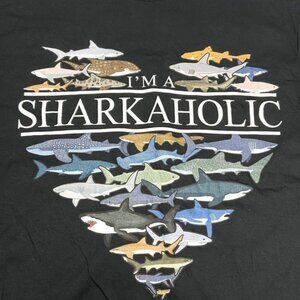 "I'm a Sharkaholic" Adult Medium NOS Black T-Shirt